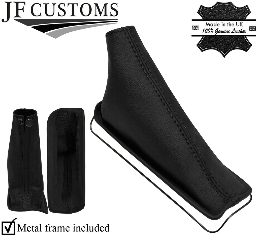 BLACK STITCH TOP GRAIN LEATHER HANDBRAKE + METAL FRAME FITS INFINITI I30 95-99