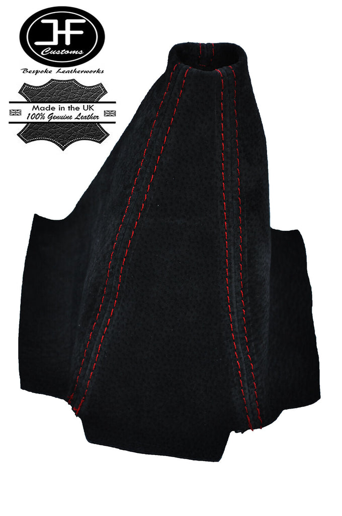 RED STITCHING MANUAL SUEDE SKIN GEAR GAITER FITS HONDA ACCORD VII 1998-2002