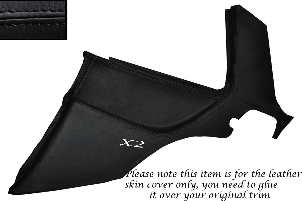 BLACK STITCH 2X REAR SPEAKER PANEL TRIM SKIN COVER FITS PORSCHE 944 968 86-95