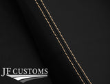 CREAM STITCH LEATHER 2X UPPER LOWER B PILLAR COVERS  FOR VOLVO XC90 02-06