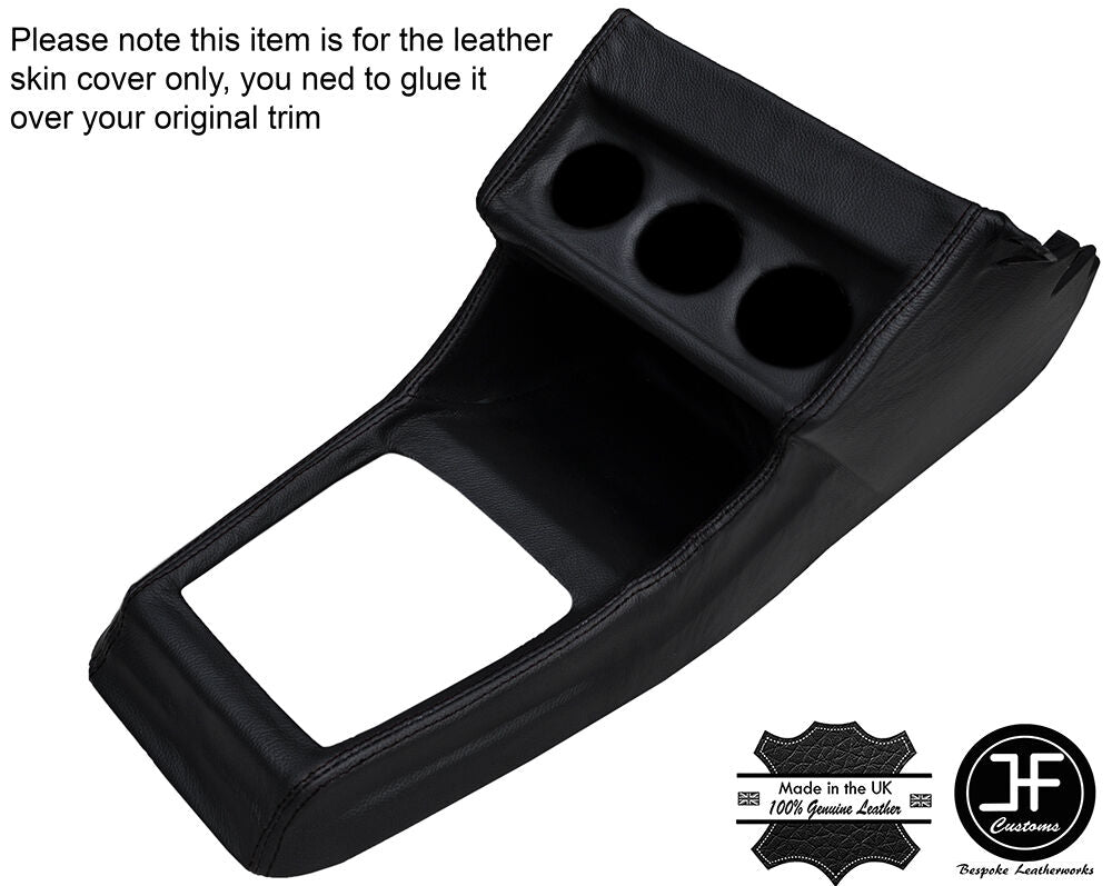 BLACK STITCHING CENTRE CONSOLE LEATHER COVER FITS VW GOLF MK1 JETTA CABRIO
