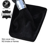 BLACK STITCHING REAL SUEDE MANUAL GEAR GAITER FOR AUDI A4 B9 2015-2017