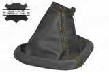 YELLOW STITCH FITS MERCEDES SPRINTER VAN DARK GREY GEAR GAITER GENUINE LEATHER