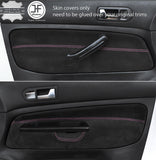 PINK STITCH 2X FRONT DOOR CARD SUEDE COVER FOR VW GOLF MK4 98-05 3 DOOR STYLE2