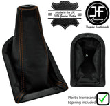 BROWN STITCH LEATHER GEAR GAITER+PLASTIC FRAME+TOP RING FOR LEY LAND DAF LF 45