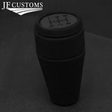 FITS SUBARU IMPREZA WRX STI 04-07 BLACK & BLACK LEATHER SCREW-ON KNOB V2