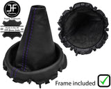 PURPLE STITCH LEATHER GEAR GAITER + PLASTIC FRAME FOR BMW MINI R50 R53 2001-2006