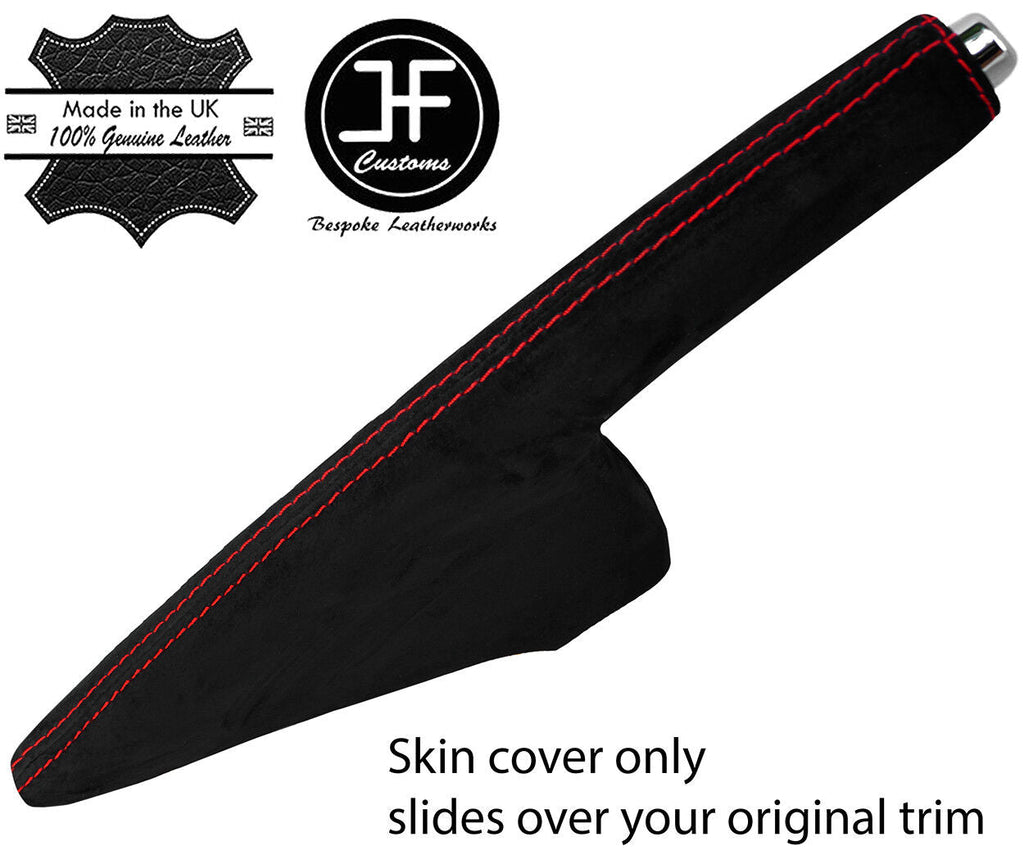 RED STITCHING REAL SUEDE HANDBRAKE GAITER FITS SKODA ROOMSTER 2006-2015