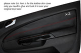 RED STITCH 2X FRONT DOOR CARD SKIN TRIM COVER FITS VAUXHALL CORSA D 06-14 5DR