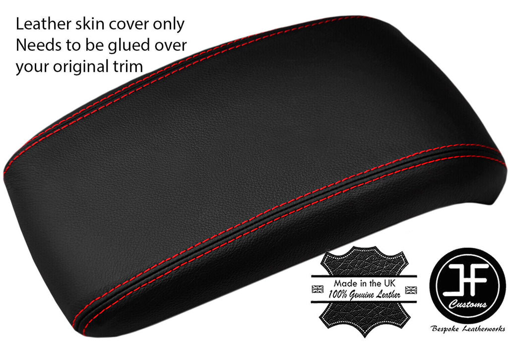 RED STITCH TOP GRAIN LEATHER ARMREST LID COVER FITS NISSAN JUKE 2010-2019