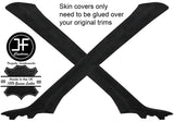 BLACK STITCH 2X A PILLAR SUEDE COVERS FITS FORD TRANSIT MK7 06-13 STYLE 2