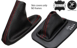 RED STITCH CARBON VINYL AUTOMATIC GEAR & HANDBRAKE GAITER FOR BMW E46 99-05