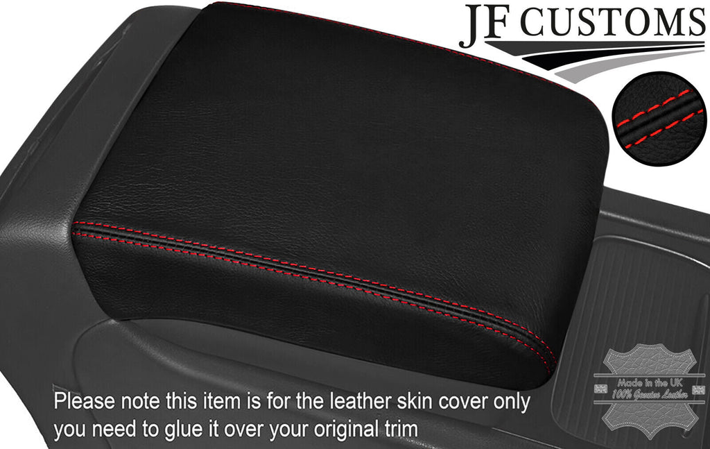 FITS PORSCHE CAYENNE 955 02-10 ARMREST TOP GRAIN LEATHER COVER RED STITCHING