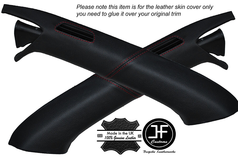 RED STITCHING 2X A POST PILLARS LEATHER COVERS FITS HONDA S2000 1999-2009