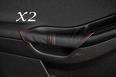 RED STITCH FITS FORD FOCUS MK3 2011+ 2X FRONT DOOR HANDLE LEATHER COVERS