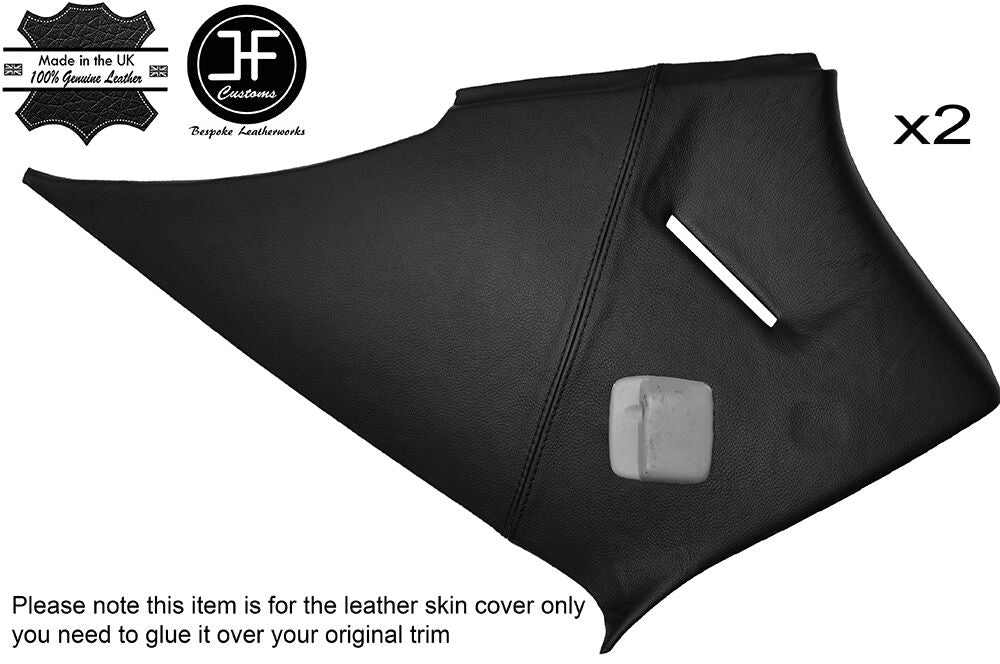BLACK STITCH 2X C PILLAR LEATHER COVERS FITS CHRYSLER 300C CRD SALOON 2005-2011