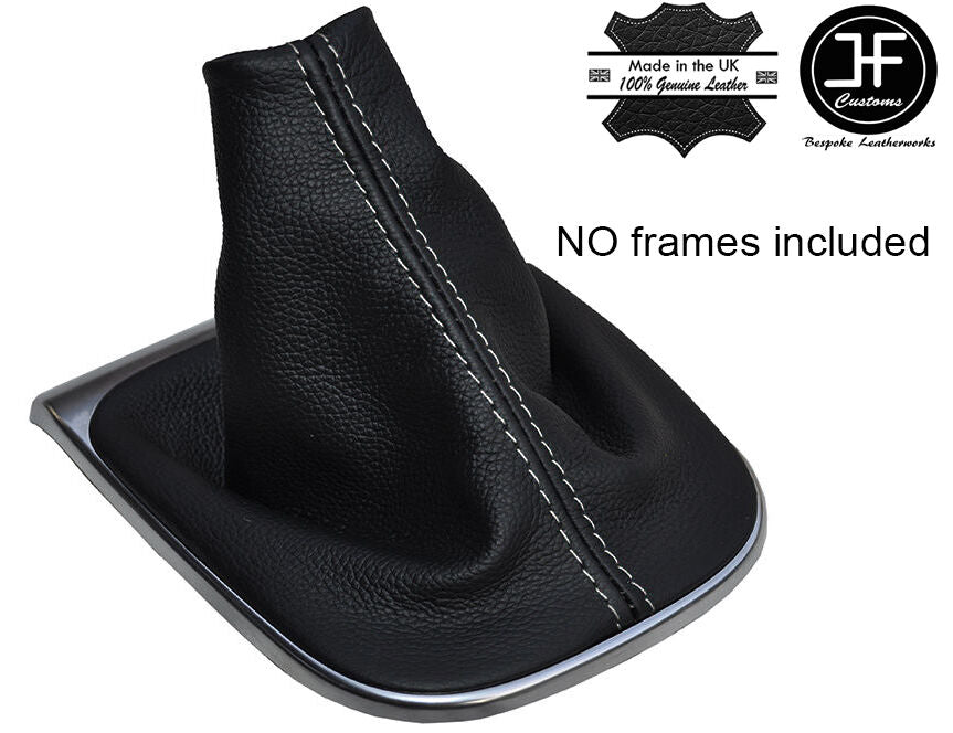 WHITE STITCHING MANUAL LEATHER GEAR GAITER FITS CITROEN C4 II MK2 2011-2014