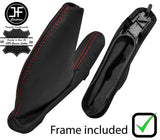 RED STITCH PERFORATED LEATHER HANDBRAKE + PLASTIC FRAME FOR ROVER 75 99-05
