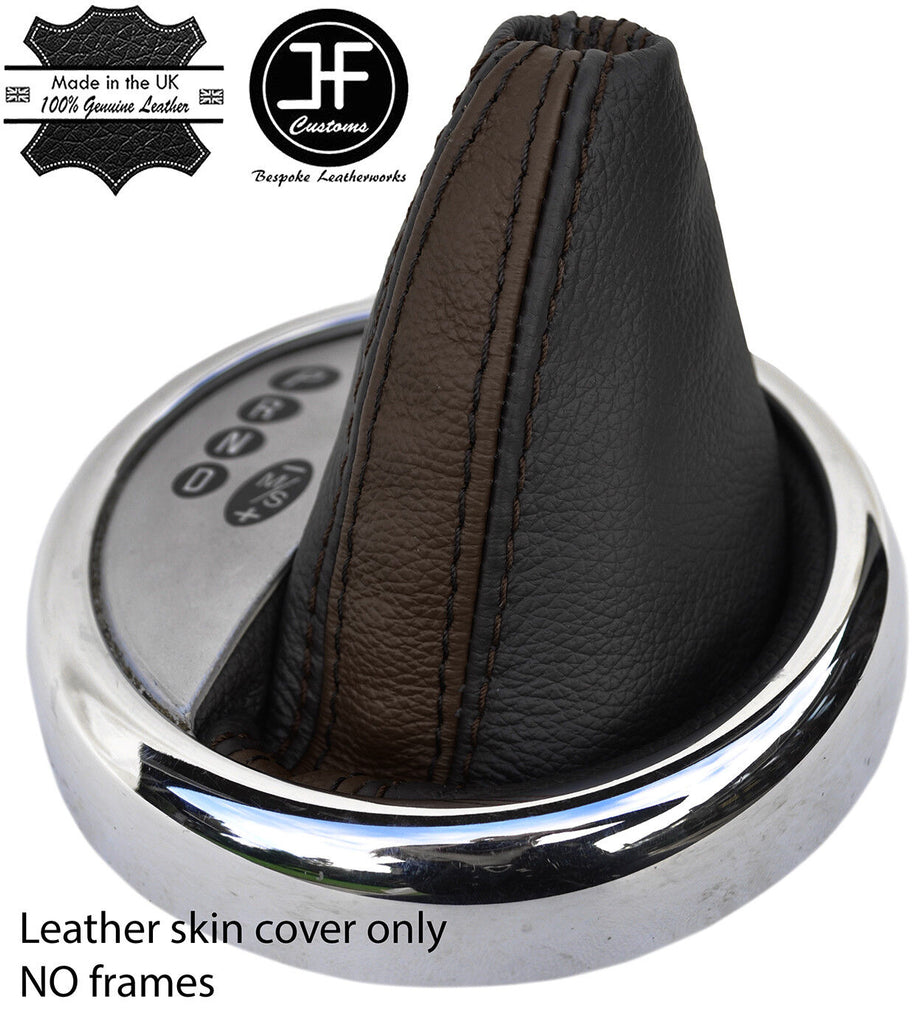BLACK & BROWN STRIPE LEATHER AUTOMATIC GEAR GAITER FOR BMW MINI R52 R53 01-06