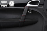 RED STICH 2X FRONT DOOR HANDLE LEATHER COVERS FITS PORSCHE CAYENNE 955 957