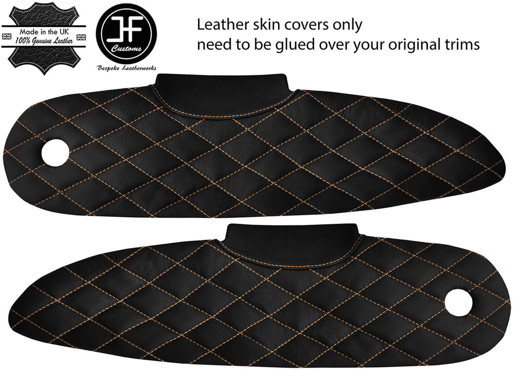 BEIGE DIAMOND STITCH 2X DOOR CARD TRIM LEATHER COVERS FOR LOTUS ELISE S1 96-01