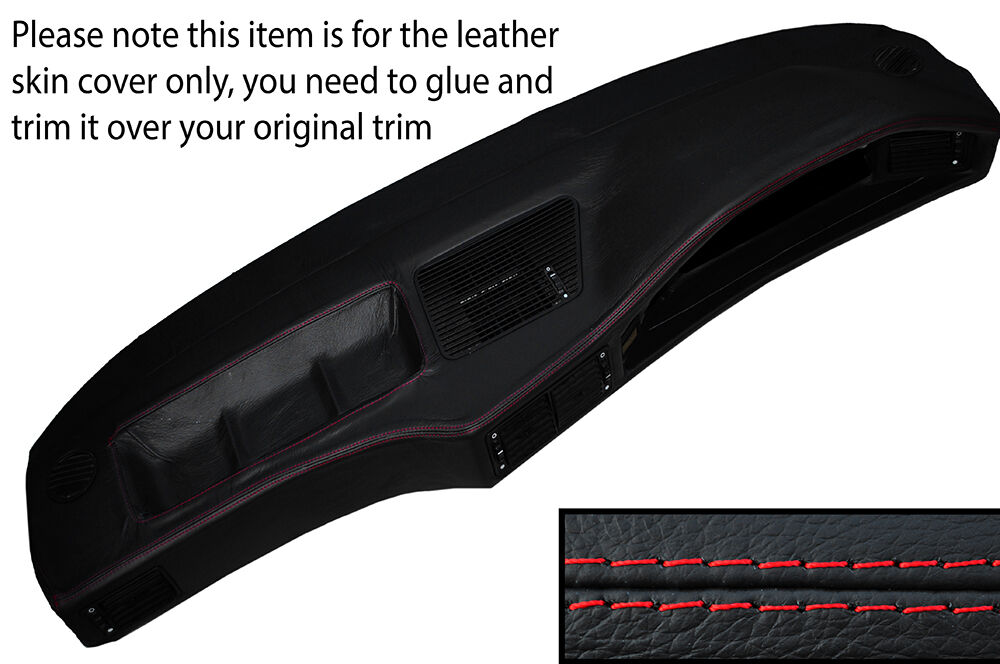 RED STITCH DASH DASHBOARD LEATHER SKIN COVER FITS BMW 5 SERIES E28 1981-1987