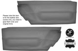 GREY LEATHER 2X FRONT DOOR CARD TRIM  COVERS FITS VW BEETLE 1998-2010 CUSTOM NEW