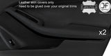 BLACK STITCH 2X FRONT DOOR HANDLE ARMREST LEATHER COVERS FOR MERCEDES GLA 14-18