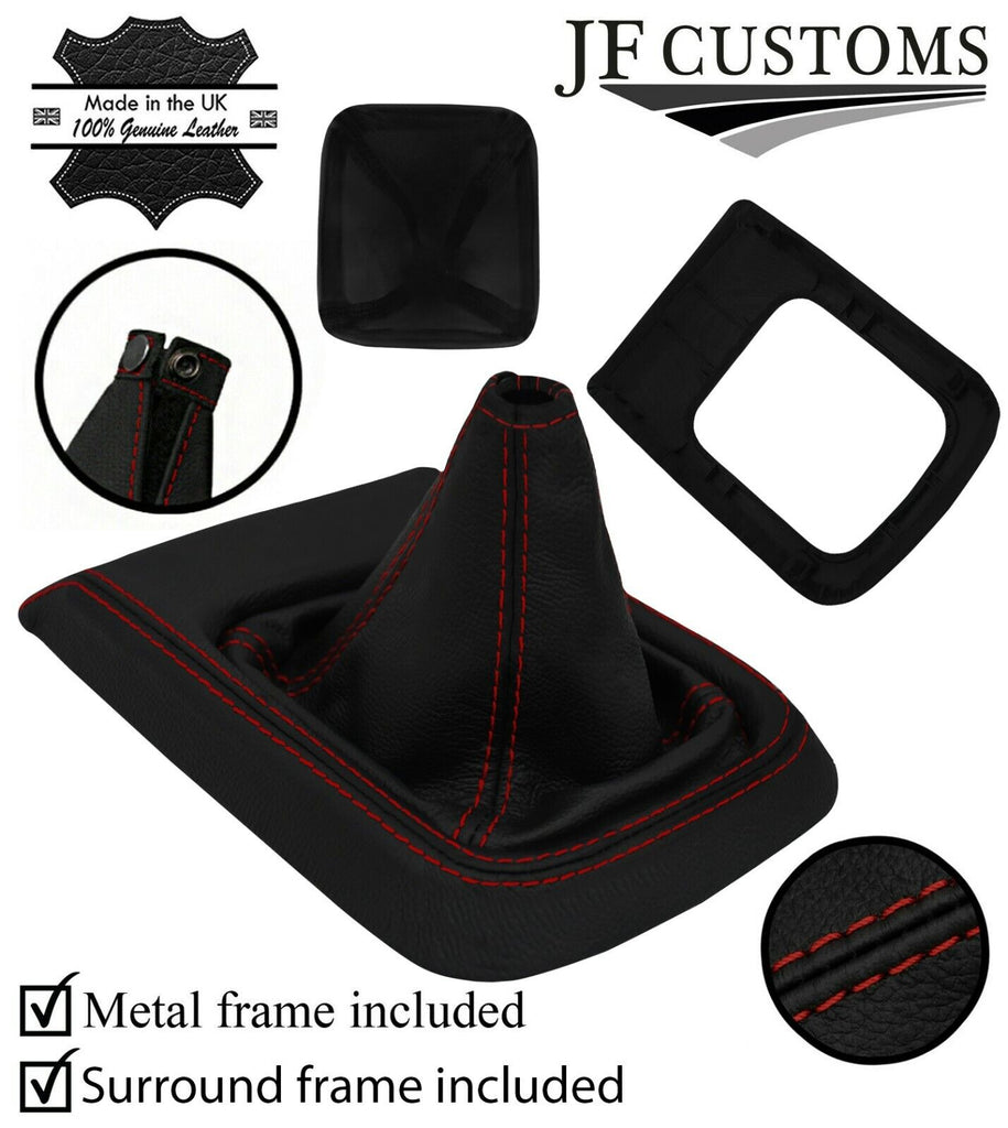 D RED STITCH ITALIAN LEATHER GEAR+ SURROUND COVERS+ FRAMES FOR XTRAIL T30 04-07