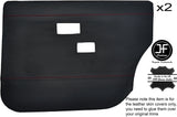 RED STICH 2X REAR DOOR CARD LEATHER COVERS FITS VOLVO 144 145 244 245 264 265