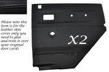 BLACK STITCH 2X REAR DOOR CARDS LEATHER COVERS FITS LAND ROVER DEFENDER  110