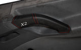 RED STITCHING 2X DOOR HANDLE LEATHER SKIN COVERS FITS MERCEDES ATEGO 815