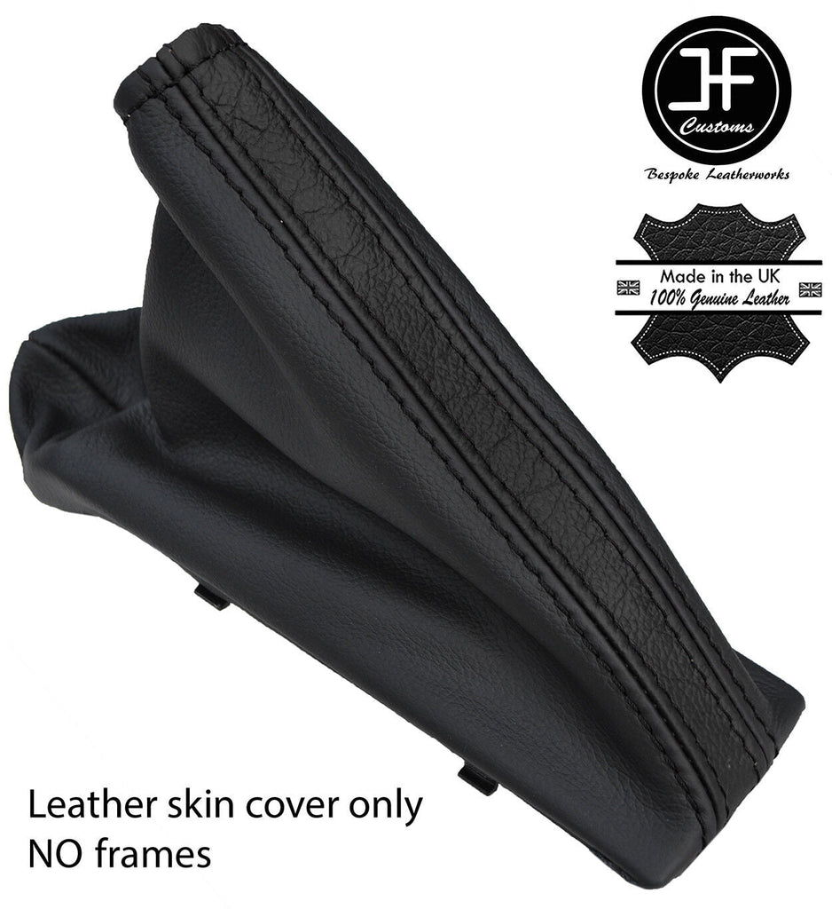 BLACK & BLACK TOP GRAIN LEATHER HANDBRAKE COVER FOR VAUXHALL OPEL CORSA D 06-14
