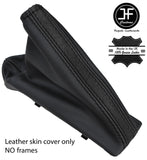 BLACK & BLACK TOP GRAIN LEATHER HANDBRAKE COVER FOR VAUXHALL OPEL CORSA D 06-14