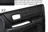 BLACK STITCH 2X FRONT DOOR CARD TRIM SKIN COVERS FITS LEXUS IS200 98-05