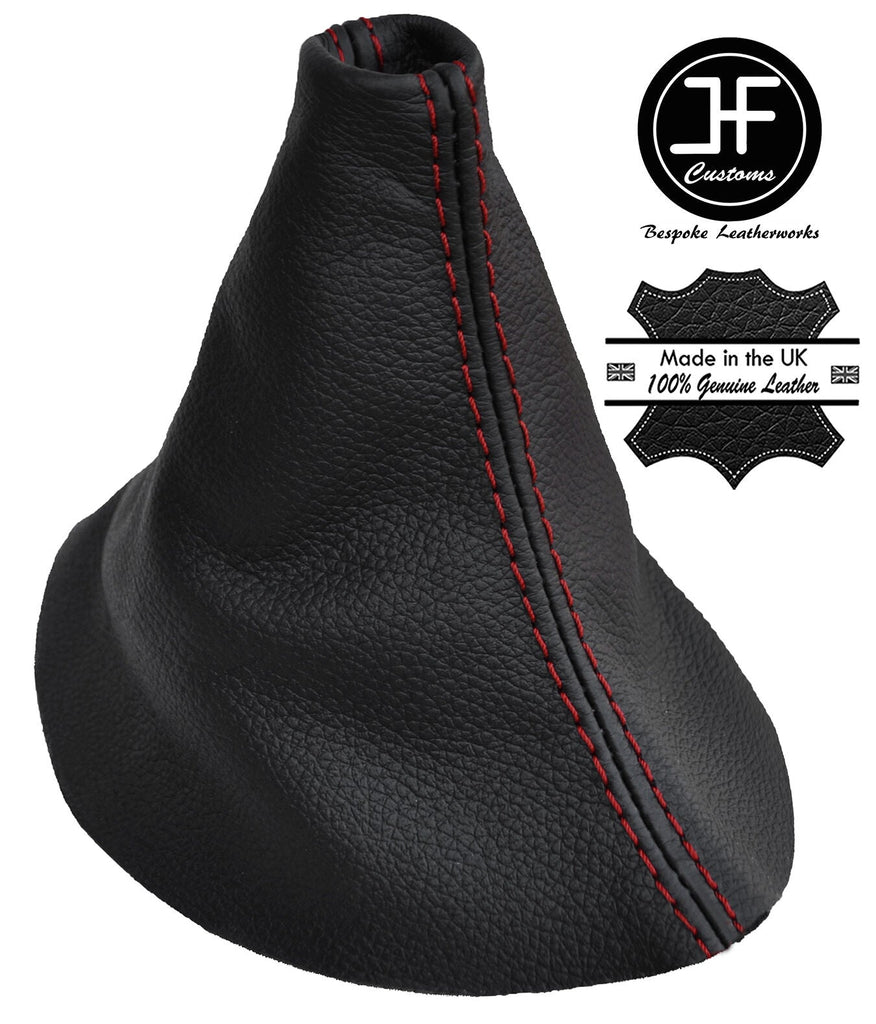 RED STITCHING MANUAL REAL LEATHER GEAR GAITER FITS VW CADDY MAXI 2003-2010