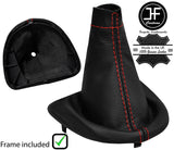 RED STITCH LEATHER GEAR GAITER+PLASTIC FRAME FITS VAUXHALL OPEL MOVANO 04-10