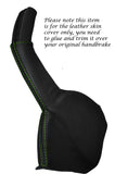 GREEN STITCH LEATHER HANDBRAKE BOOT FITS HOLDEN COMMODORE VY VZ 2002-2006