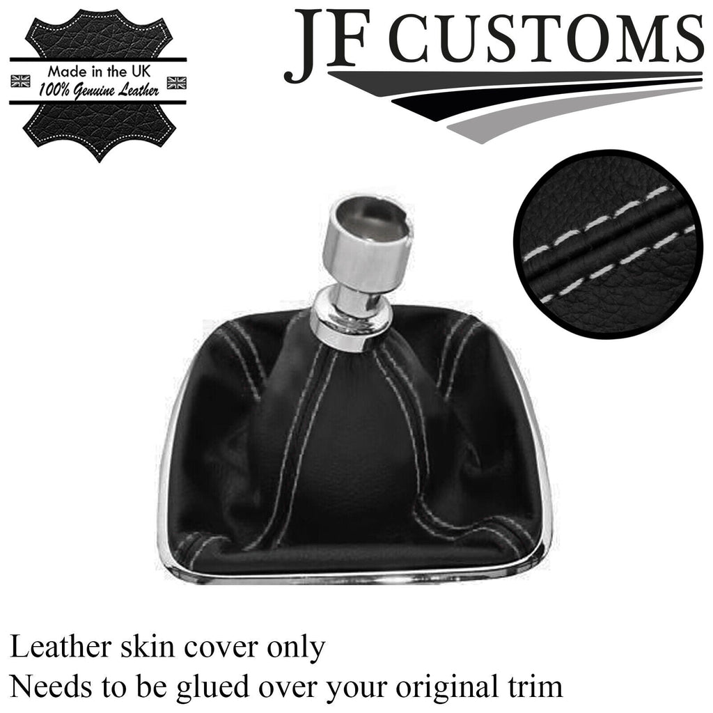 L GREY STITCH ITALIAN LEATHER GEAR GAITER FITS FORD S-MAX 06-14 CUSTOM NEW
