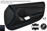 BLUE STITCH 2X FULL DOOR CARD LEATHER COVER FOR TOYOTA SUPRA MK4 93-02 STYLE 2