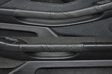 FITS BMW E39 1995-2003  black stitching 2X DOOR HANDLE COVERS BLACK LEATHER