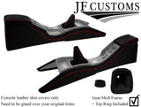 RED STITCH LEATHER CONSOLE+ARMREST+GEAR COVERS+FRAME FOR SUBARU IMPREZA 98-00