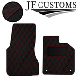 RED DIAMOND STITCH VINYL 2X TAILORED FLOOR CARPET FOR SMART FORTWO 453 14-21