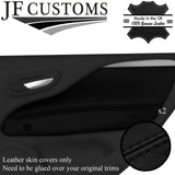 BLACK STITCH LTHR 2X REAR DOOR TRIM COVERS FOR FIAT PUNTO GRANDE EVO 5DR 09-15
