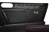 RED STITCH 2X DOOR CARD TRIM LEATHER COVERS FITS MAZDA MX5 MK3 2005-2014