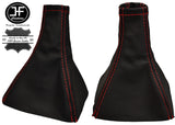 RED STITCH MANUAL LEATHER GEAR GAITER FOR VAUXHALL OPEL TIGRA B TWINTOP 04-09