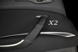 WHITE STITCH 2X FRONT DOOR HANDLE LEATHER SKIN COVERS FITS CITROEN C5 2008-2013