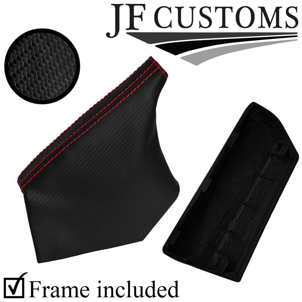 RED STITCH CARBON VINYL HANDBRAKE + FRAME FOR SUBARU IMPREZA WRX STI 08-14