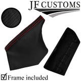 RED STITCH CARBON VINYL HANDBRAKE + FRAME FOR SUBARU IMPREZA WRX STI 08-14