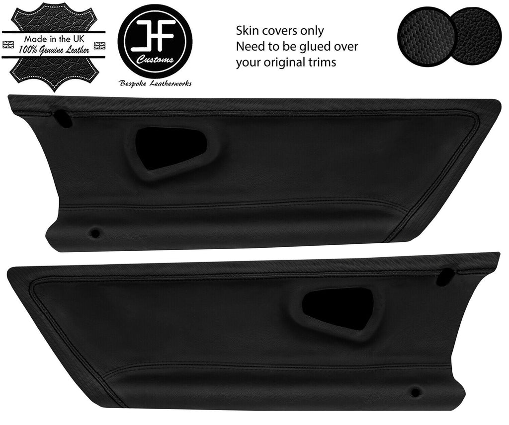 BLACK STITCH 2X DOOR CARD LEATHER AND CARBON VINYL COVER FOR SMART ROADSTER JF1